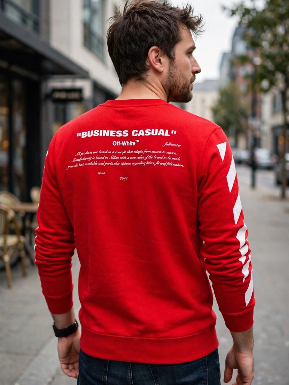 OFF-WHITE Authentic Bernini Long Sleeve Tee, Red, Size XS, EUC - Picture 4 of 12